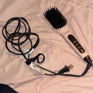 L’ange  Pink Hair Straightening Brush Tool Lange Heat